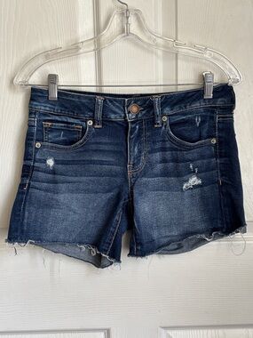 American Eagle Distressed Stretch Denim Jean Shorts Size 6 Summer Stretchy